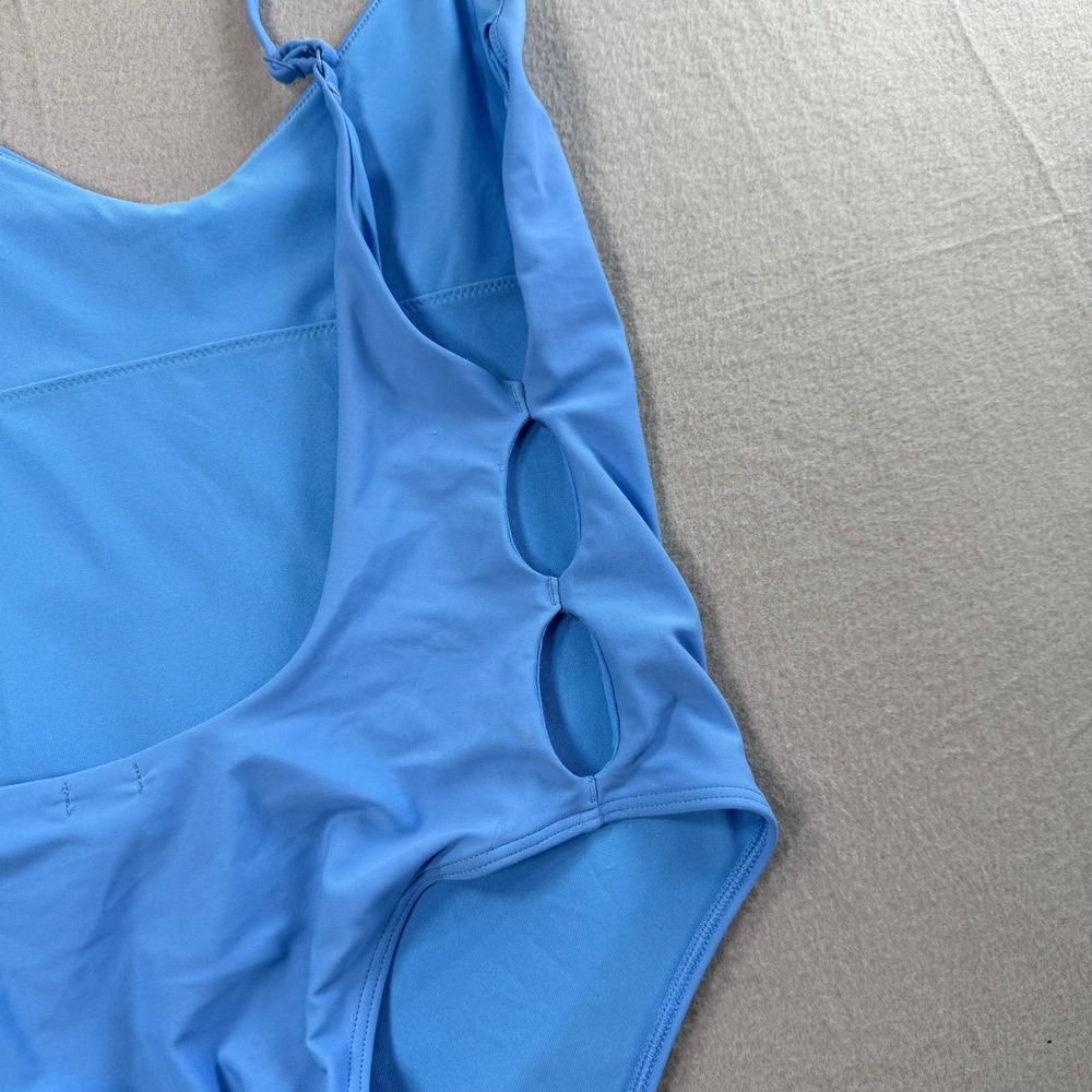 Aerie Swim One Piece Womens Medium Blue Side Cutout High Leg Scoop Neck Trendy - Picture 4 of 6